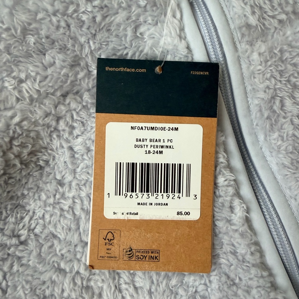 The North Face Baby Bear One Piece in Dusty Periwinkle - Picture 7 of 16